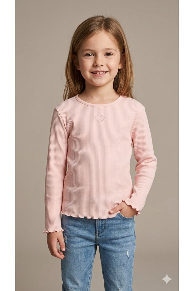 Girl's Corded Fabric heart print bodysuit dmb-9950