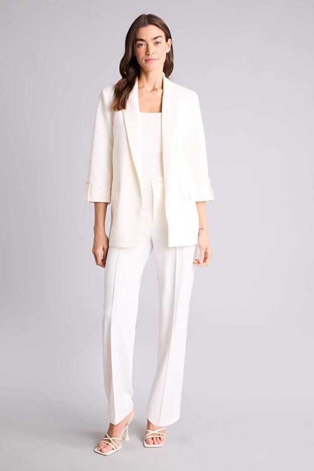 Oversıze Ceket Yaka Basic Blazer Ceket C3215AX26SM - 2