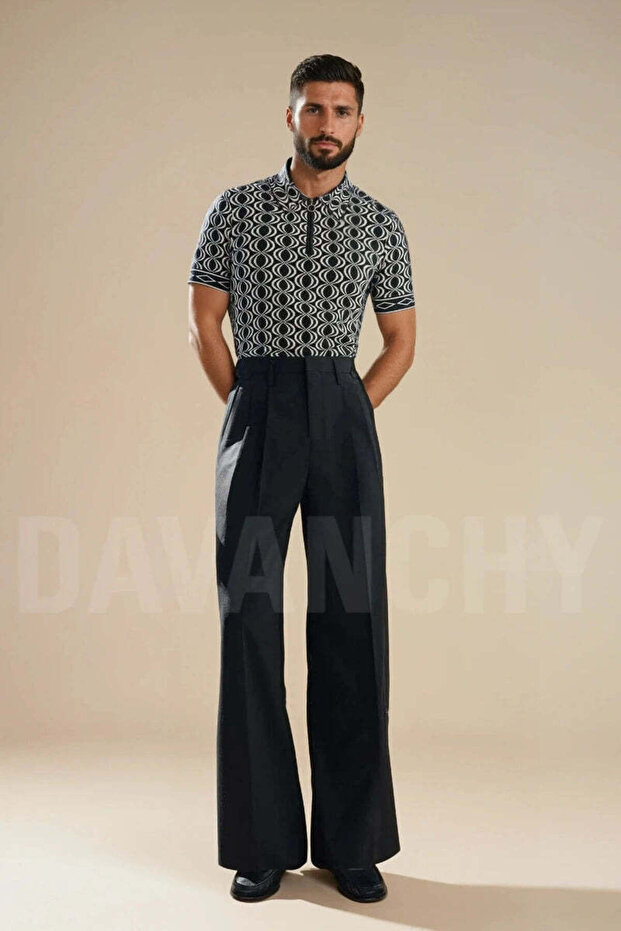 Men Black Bootcut Gurkha Trousers – Office Formal Wear Pant