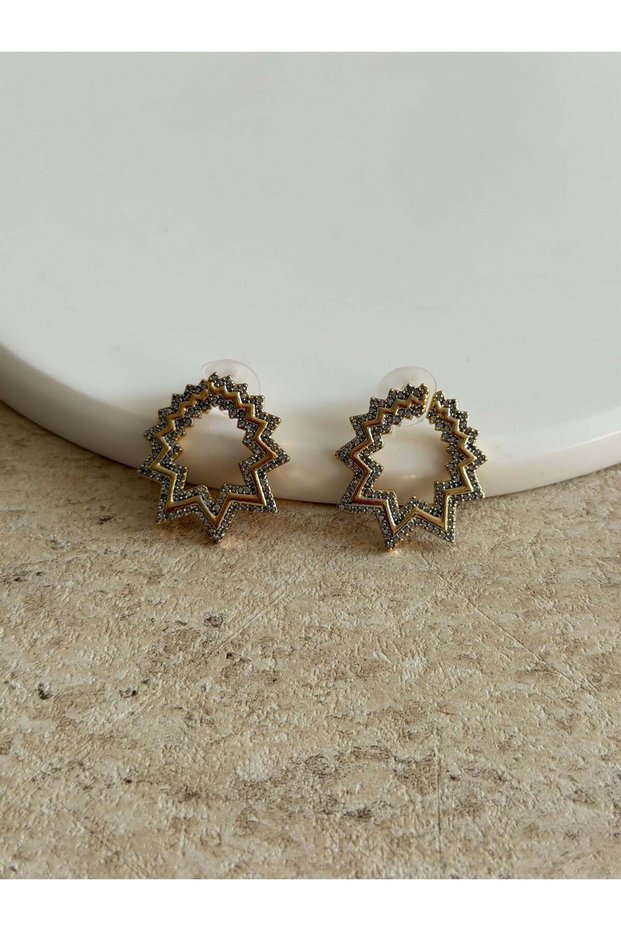 Pointed Linear Gold Silver Women's Earrings