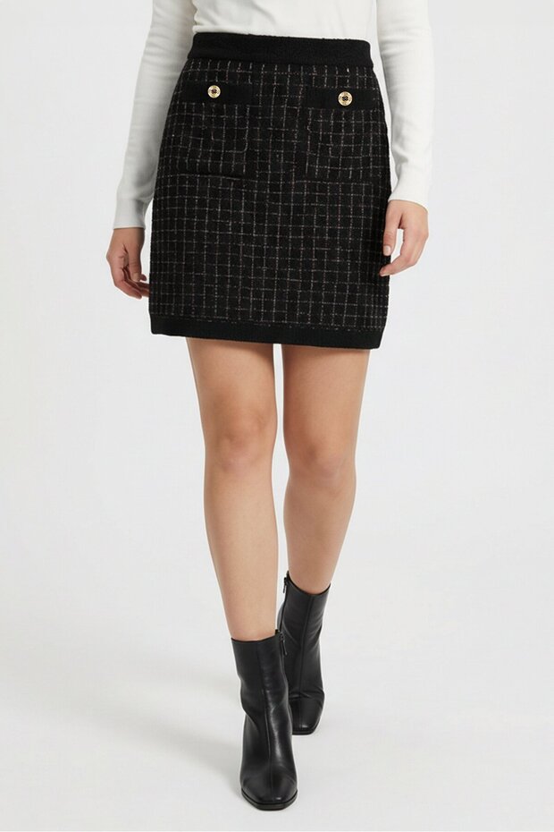 Women Metallic Mini Skirt, Multicolor