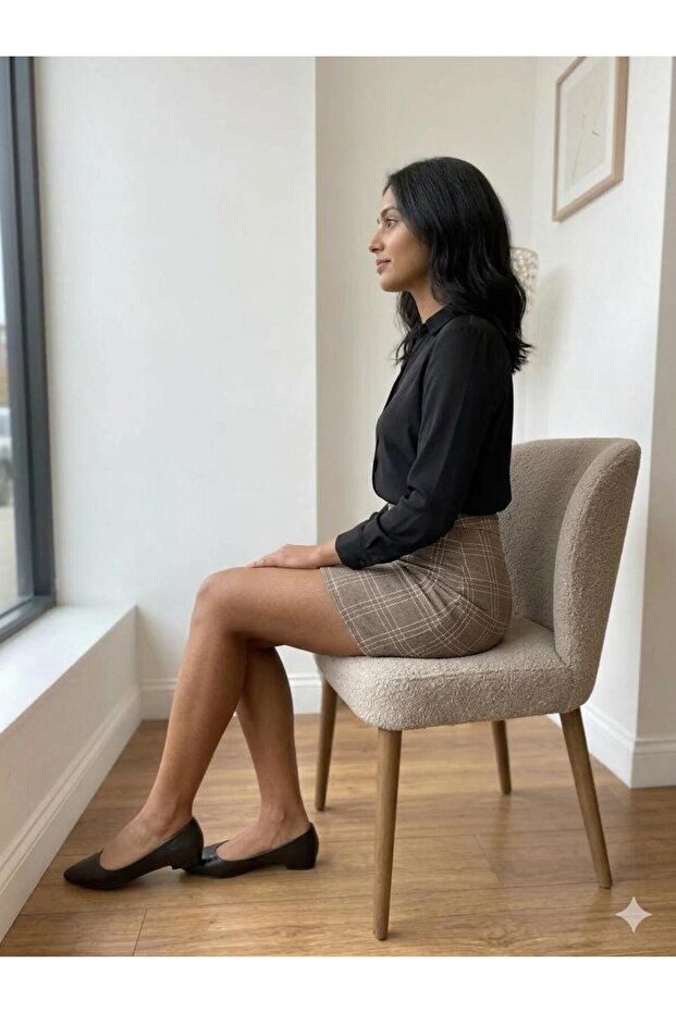 Ekose Desenli Etek - 3