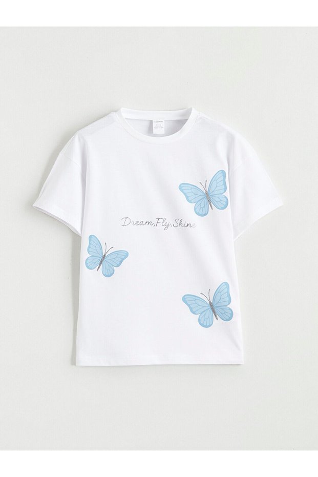 Peak New Season Butterfly Printed Girls' T-Shirt