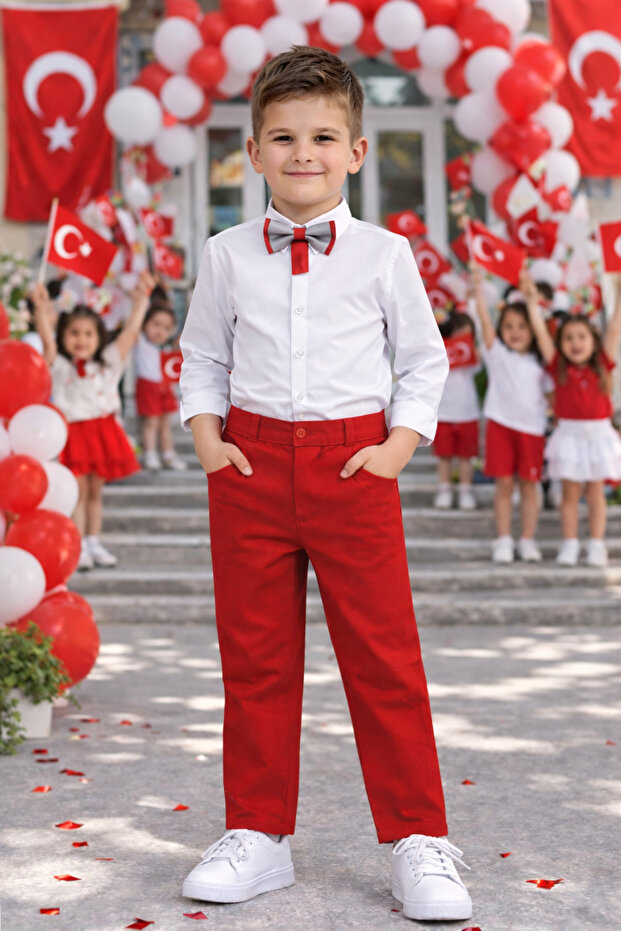 Boys' Red Pants – School Performance and Event Trousers Ages 4-17