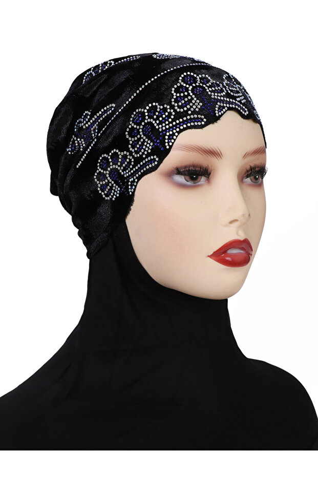 حجاب أسود مزخرف