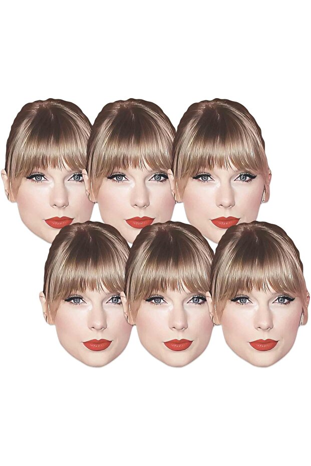 Taylor Singer Swift Six Pack Cardboard Face Masks With Tabs and Elastic