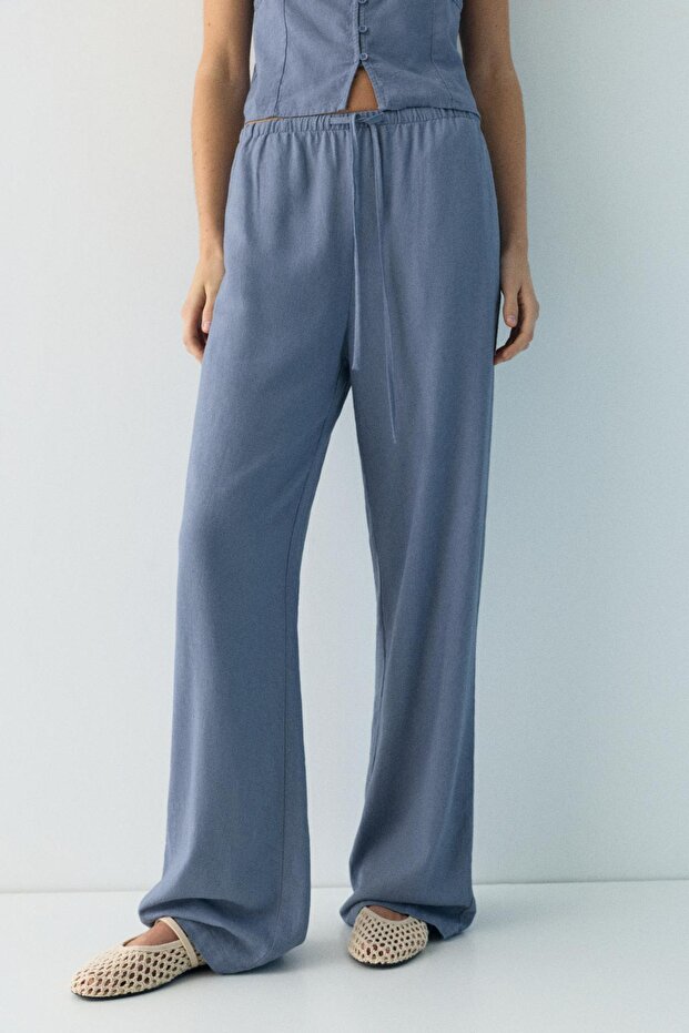 Keten jogger pantolon - 4