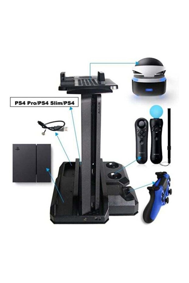 Console Controller Wired Charging Station With Cooling Fan - 4