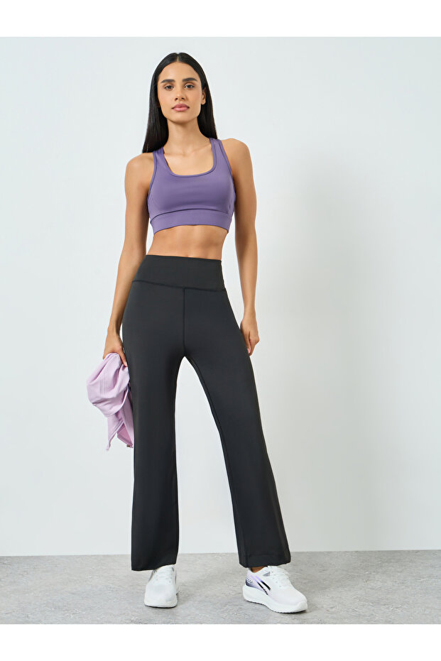 Black Loose Fit Yoga Straight Pants