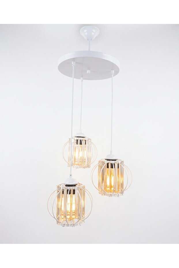 Kumru 3'lü Avize Beyaz - 5