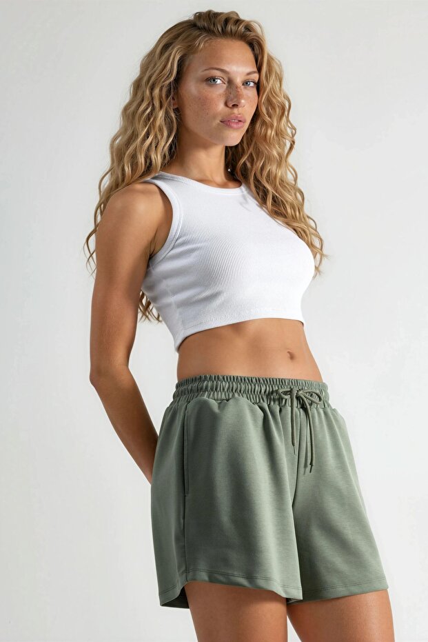 BUSEM Cepli Lastikli Modal Şort - 6