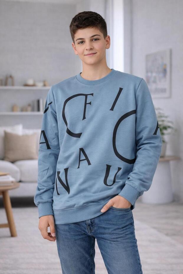 Men's Equivalent Lfn Regular Fit Bisiklet Yakaj %100 Cotton Sweatshirt