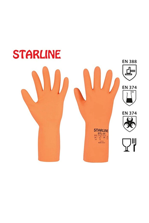 Cotton Lined Natural Rubber Gloves Stl-55