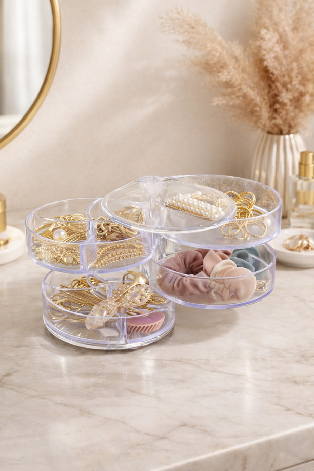 Rotating Drawer Jewelry Buckle Organizer, In-Cabinet Desk Organizer