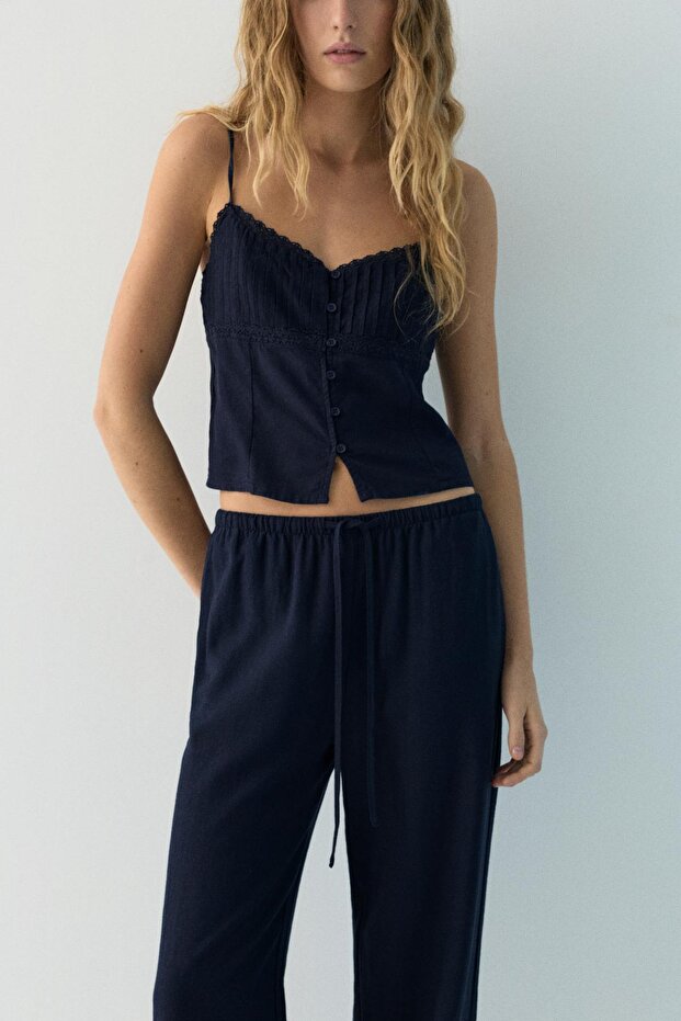 Keten jogger pantolon - 5