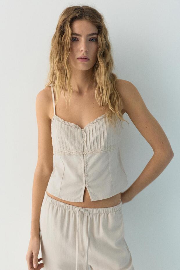 Kısa dantelli askılı top - 1