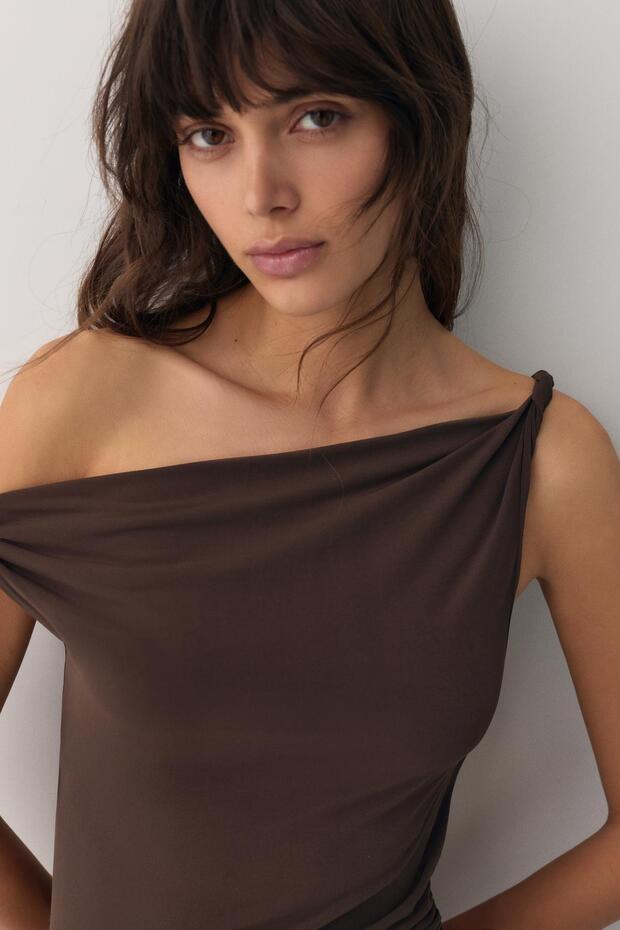 Asimetrik midi elbise - 5