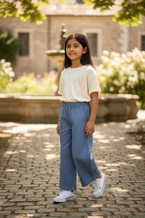 Elastic Waist, Wide-Leg Jeans. Wide Leg Jeans, Wide-Leg Pants