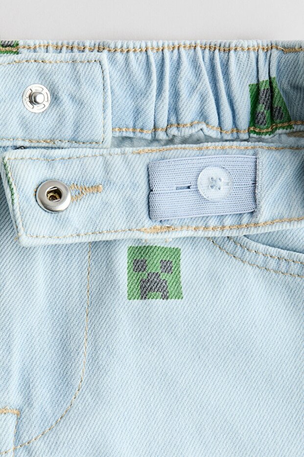 Baskılı Kot Şort - 2