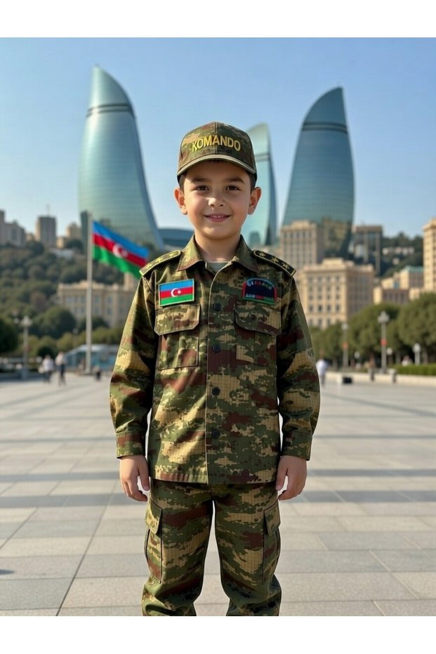 Azerbaijan Children's Soldier Costume - Azerbaijan Camouflage Soldier Costume