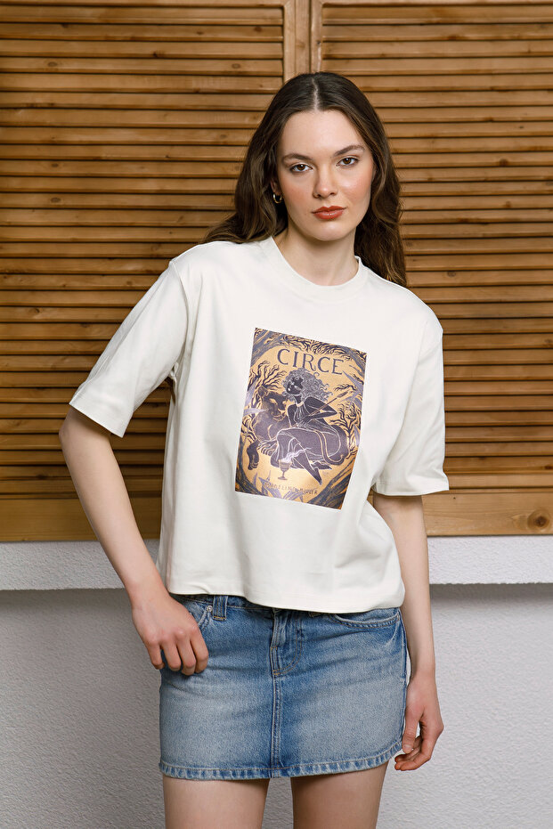 Interlock Fabric B Printed Basic T-Shirt - 2