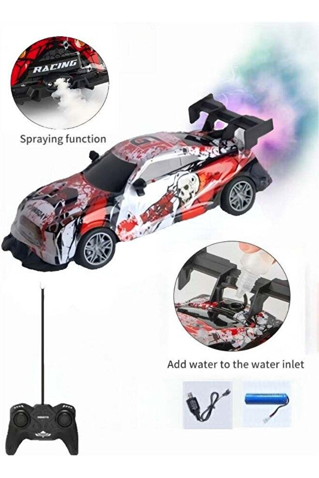 High-Speed Remote Control Spray Charging Racing Car - 1:16 Scale 4WD 2.4GHz RC Drift Toy w