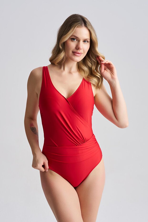 Women's Marbella Double-Breasted Swimsuit Red