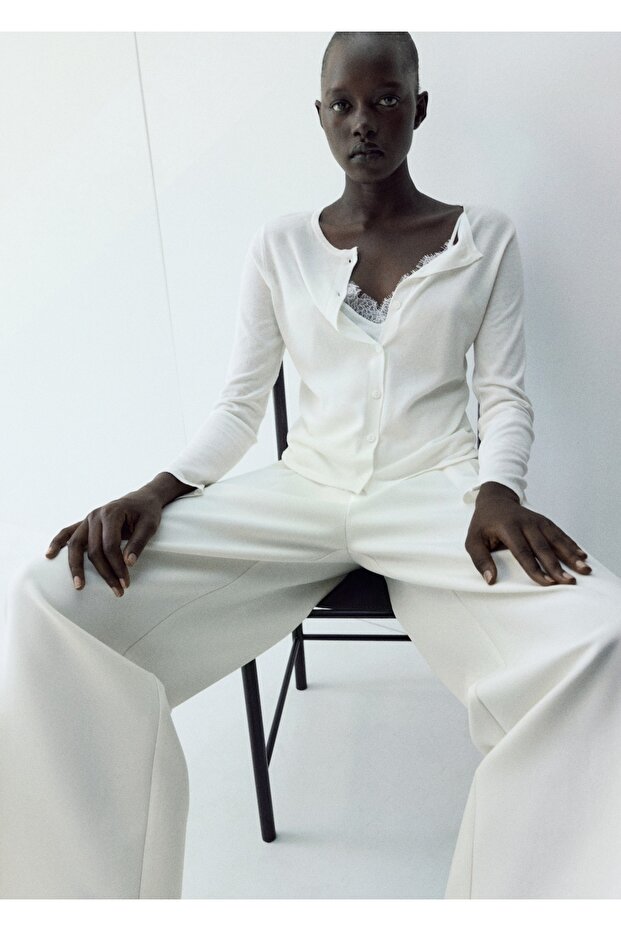 Triko düğmeli hırka - 6