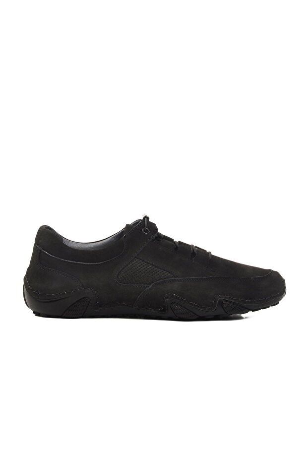 Black Nubuck Genuine Leather Men's Casual Shoes