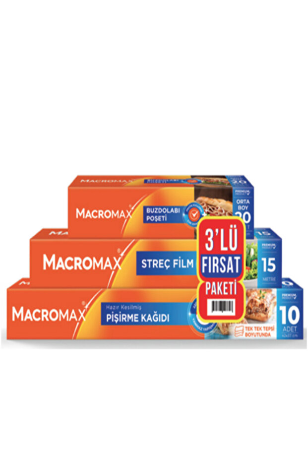 Macromax 3-Piece Opportunity Package (Refrigerator Bag + Stretch Film 10m + Baking Paper 5m)