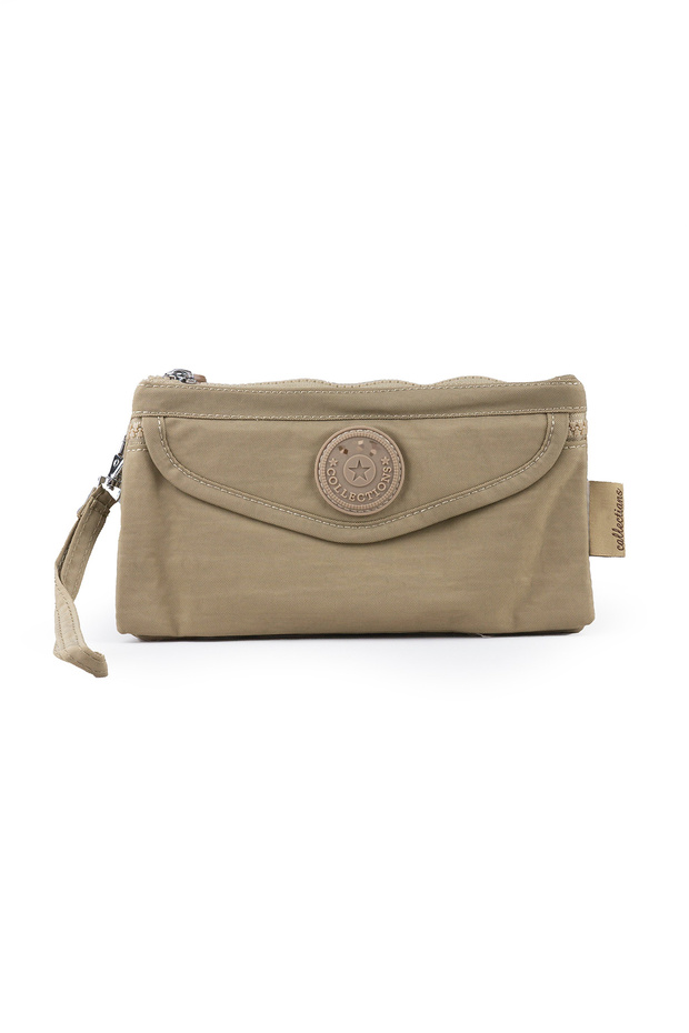 Krinkıl/Klinkır Waterproof 4 Zipper Patches Shoulder Strap Phone Carrying Bag Clutch Bag Wallet Camel 1115F