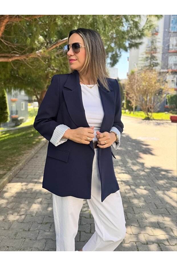 Kolu Katlamalı Blazer Ceket - 5
