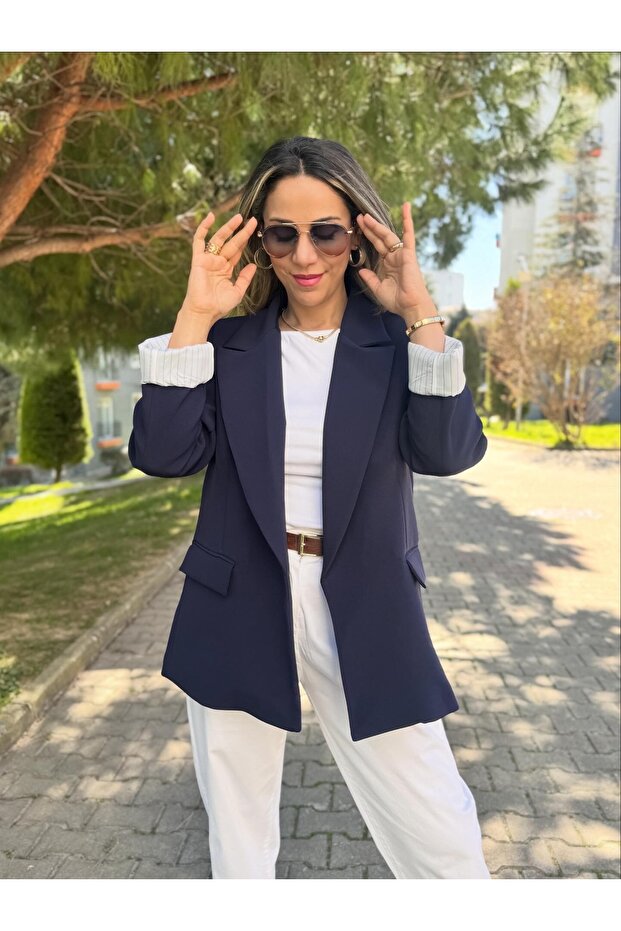 Kolu Katlamalı Blazer Ceket - 1