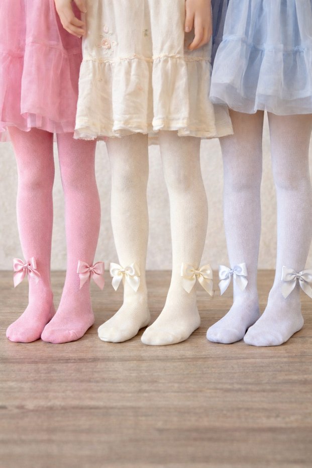 Baby Girl's Bowknot Pantyhose, Cotton Pcs. Bowknot Pantyhose