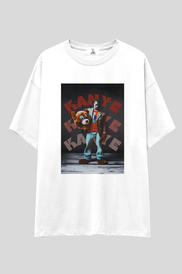 Kanye West Oversized t Shirt | Unisex 100% Cotton Black & White Printed Niche Streetwear Design Tee