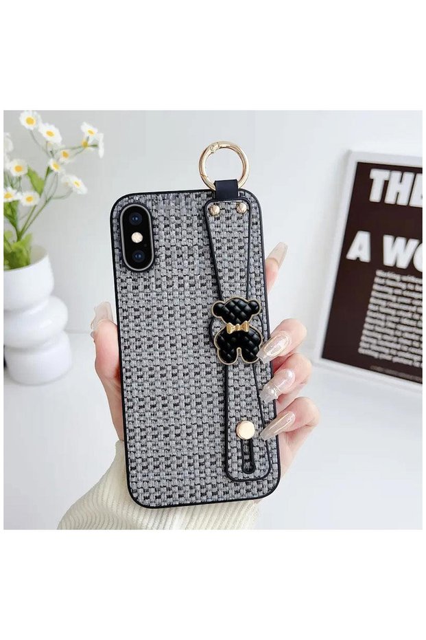 Apple iPhone XS Max Compatible Case Teddy Silicone Case Black