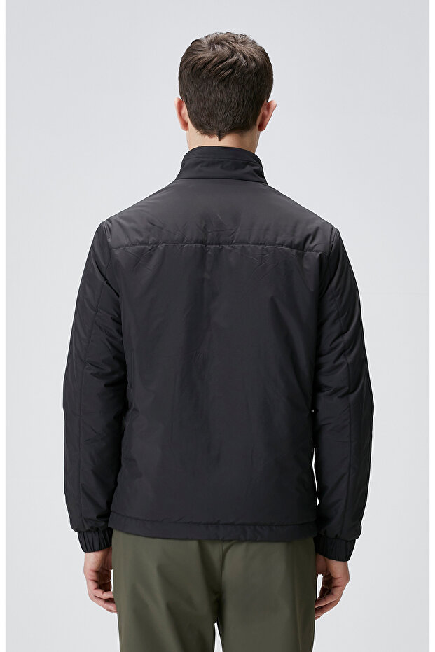 Siyah Dik Yaka Mont - 6