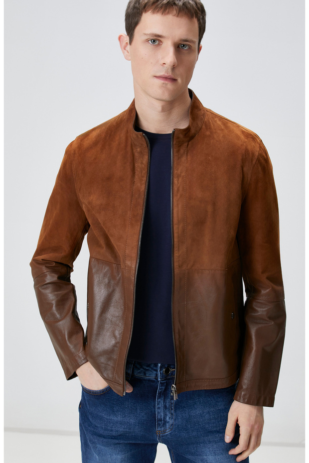 Camel Çift Taraflı Süet Mont - 1