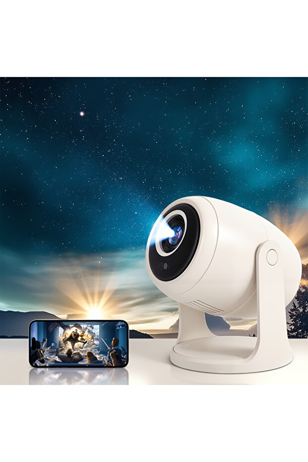 جهاز عرض متكامل: نظام أندرويد 12.0، يدعم دقة 4K، ودقة 1080P، وسطوع 8000 لومن