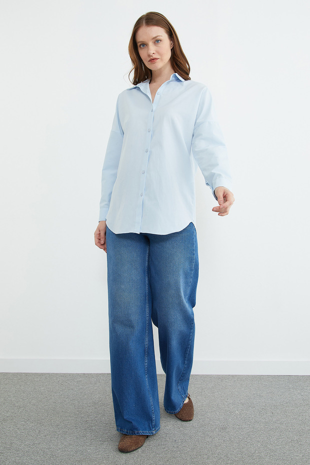 Basic Düğmeli Gömlek - 5