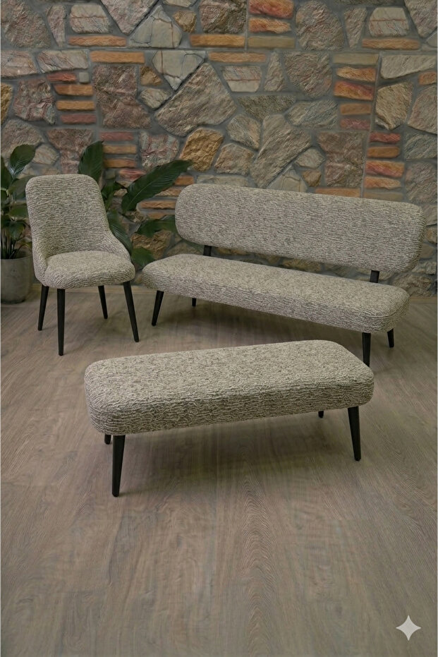 Bench and Pouf Set Cover Set - 2 Armchairs, 1 Bench, 1 Pouf Cover