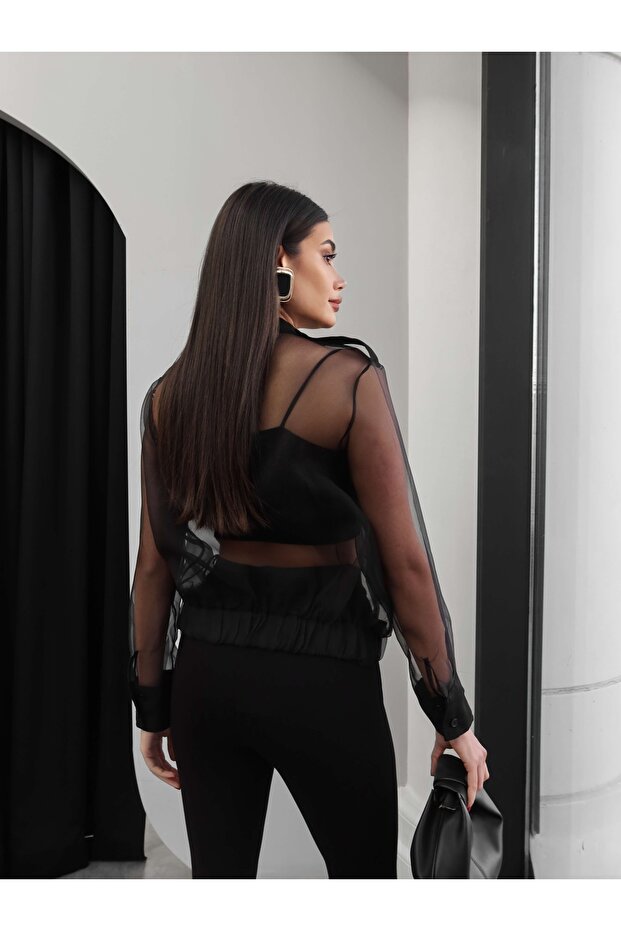 Tül Bomber Ceket - 5