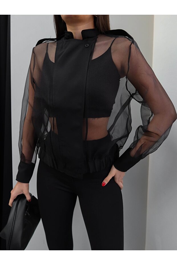 Tül Bomber Ceket - 2