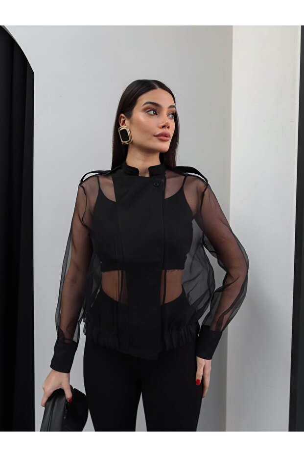 Tül Bomber Ceket - 6