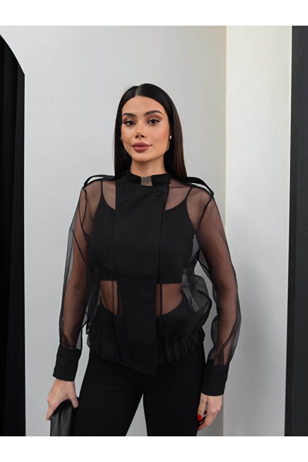 Tül Bomber Ceket - 4