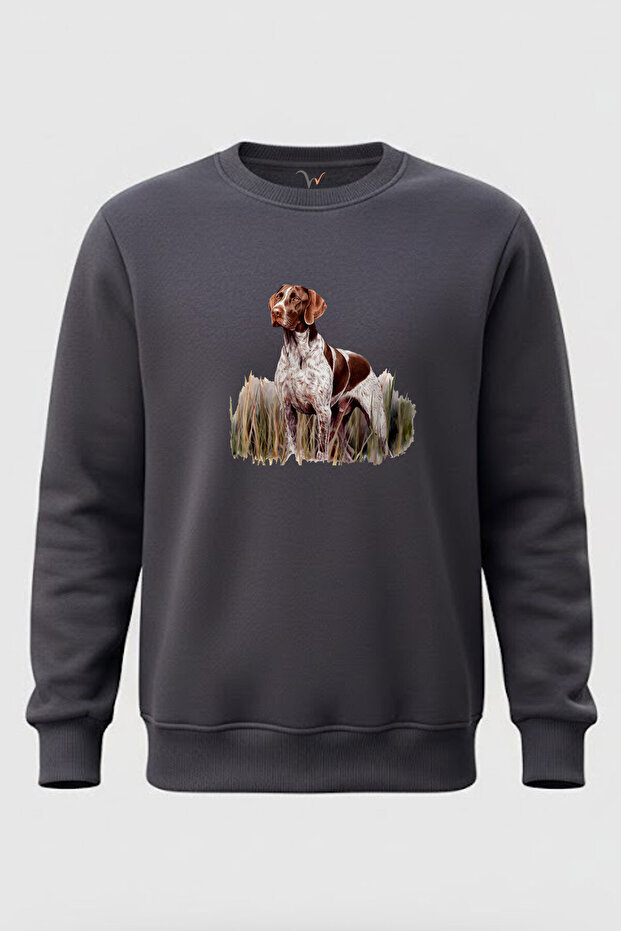 سترة شتوية للصيد في الهواء الطلق من نوع Pointer Dog مطبوع 100% قطن بقصة عادية وياقة دائرية و3 خيوط