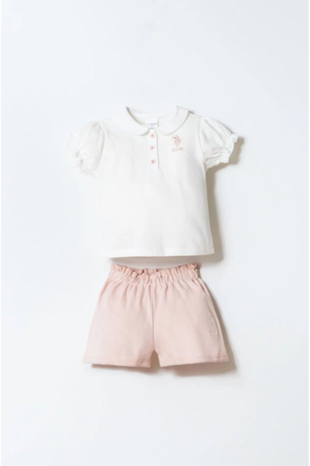 U.S.Polo Assn Usb3028 White Girls' Shorts Set
