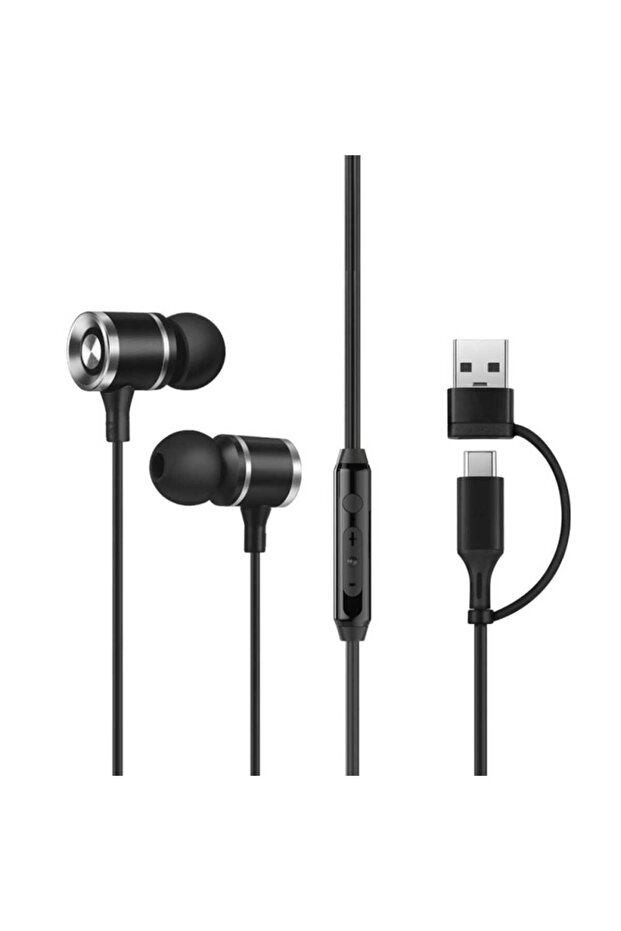 2 in 1 USB-C/USB-A Wired Earphone