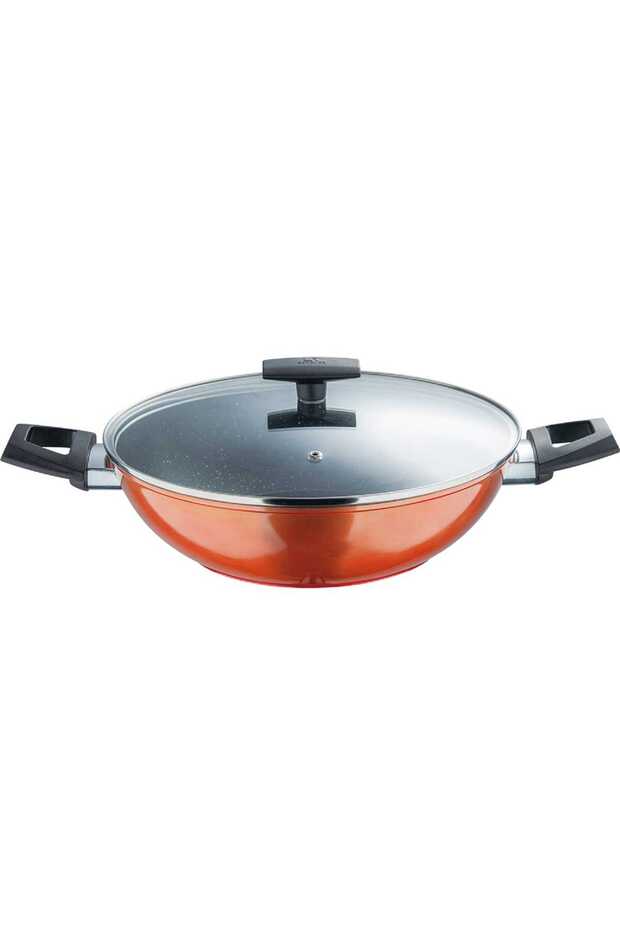 Ultra Non Stick Aluminium Kadai With Lid, 28x8 cm