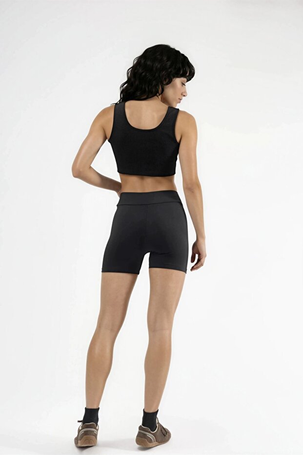 Yüksek Bel Biker Şort - 5